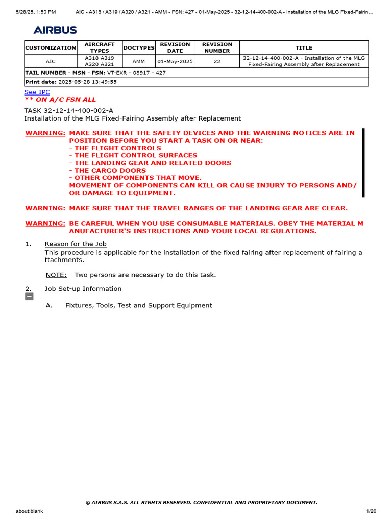 MLG Fixed-Fairing Installation Guide | PDF | Airliner | Airbus