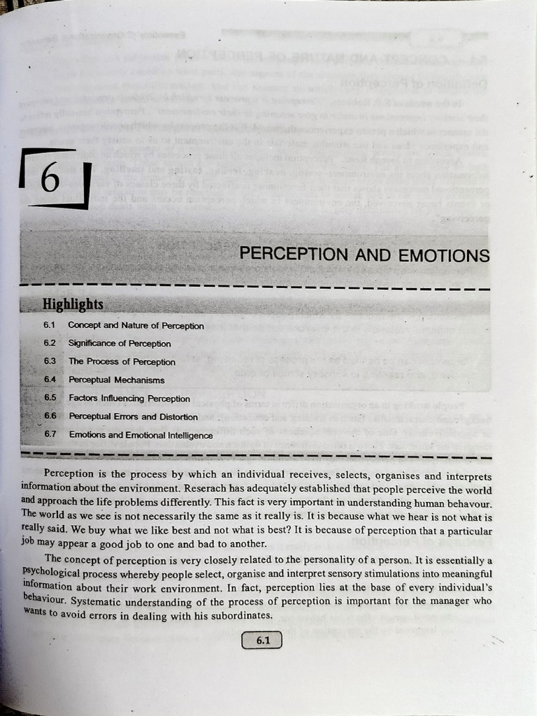 Perception and Emotion | PDF