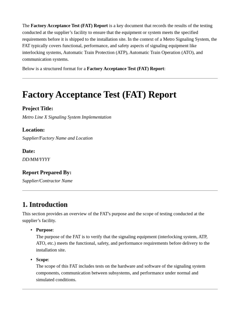 Metro Signaling System FAT Report | PDF | System | Simulation