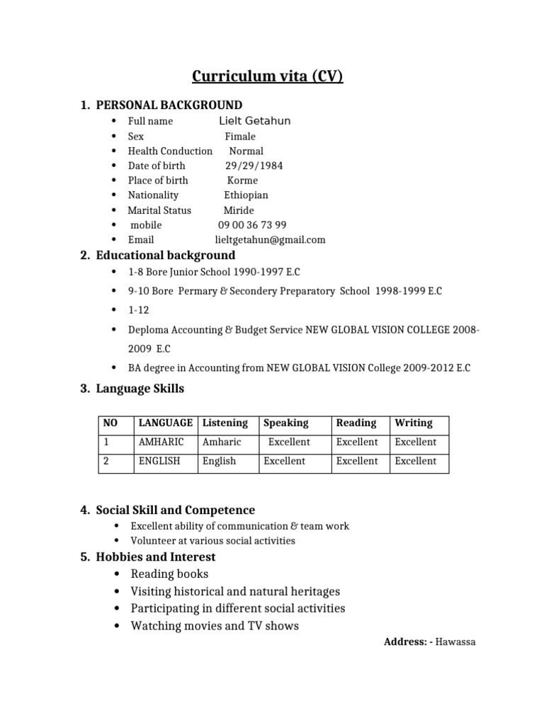 Curriculum Vite | PDF