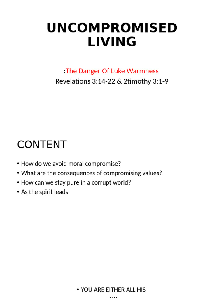 Avoiding Moral Compromise in Faith | PDF | Lust | Jesus