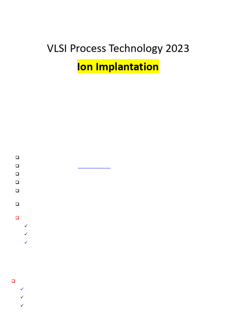 Ion Implantation in VLSI Technology | PDF | Ion Implantation ...