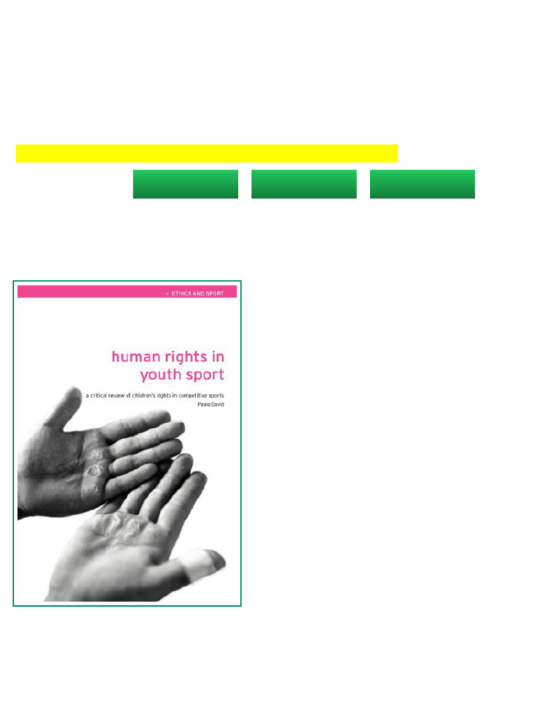 Human Rights in Youth Sport Ethics and Sport 1st Edition Paulo David ...
