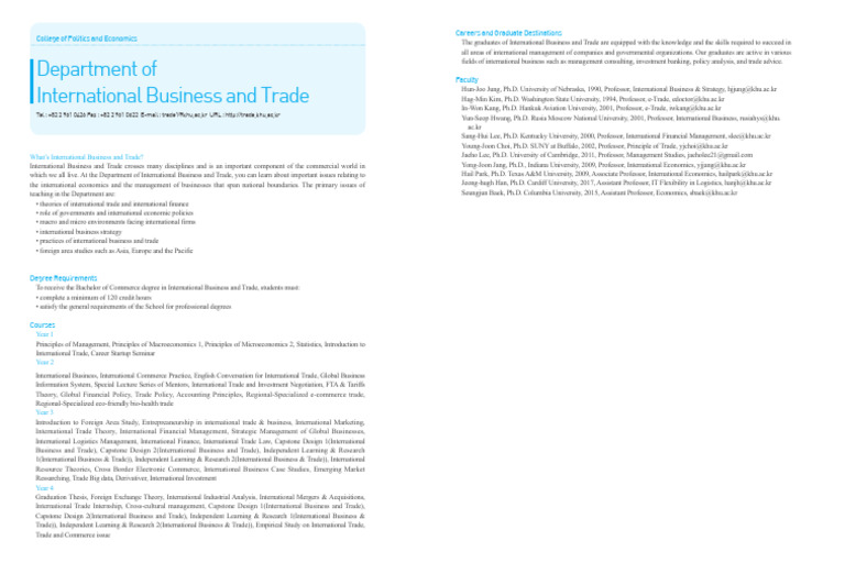 International Business and Trade Program | PDF | Commerce | Trade
