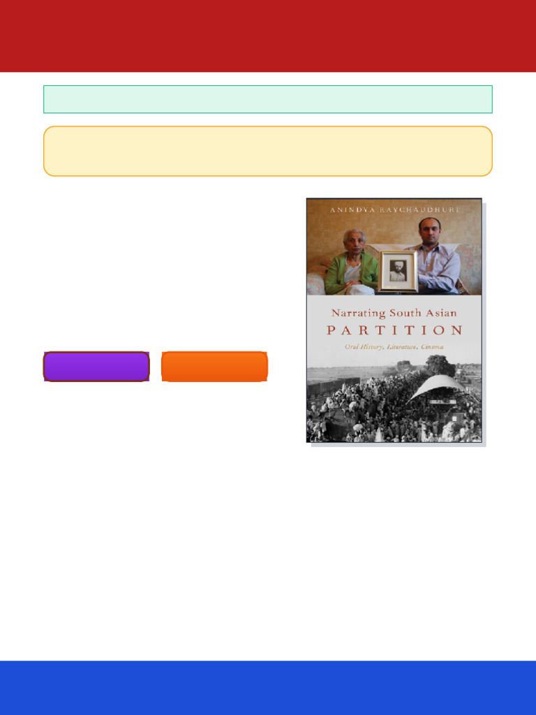 Narrating South Asian Partition: Oral History, Literature, Cinema ...
