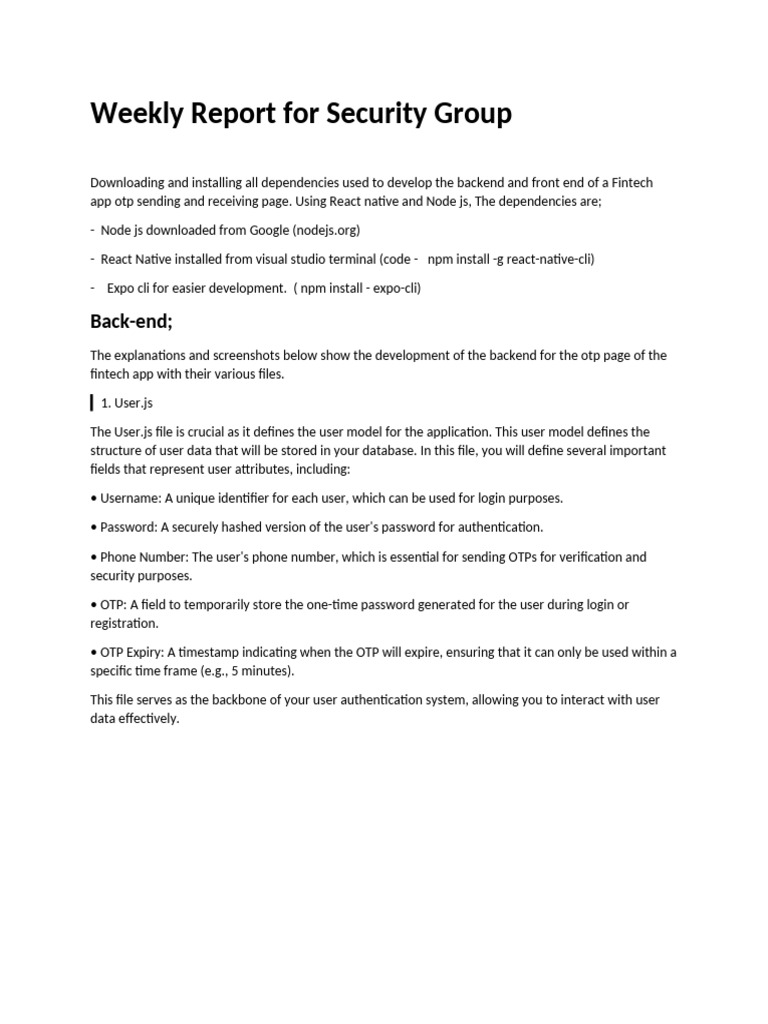 Weekly Report For Security Group | PDF | Password | User (Computing)