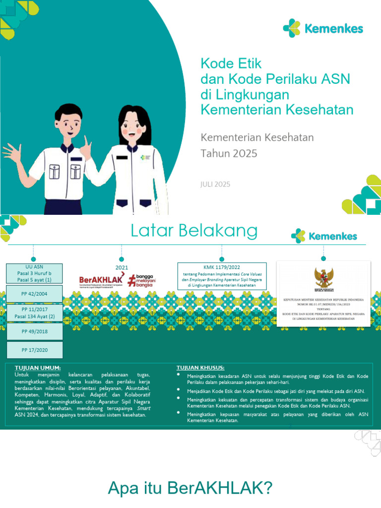 Kode Etik ASN Kementerian Kesehatan 2025 | PDF