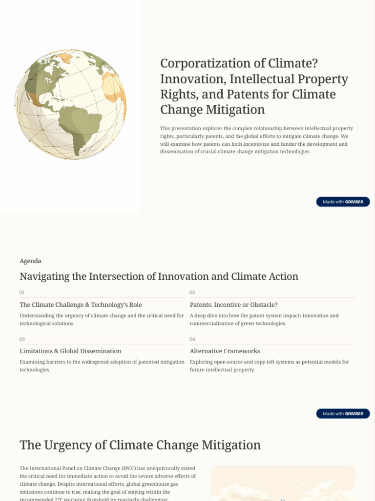 Corporatization of Climate Innovation Intellectual Property Rights and ...