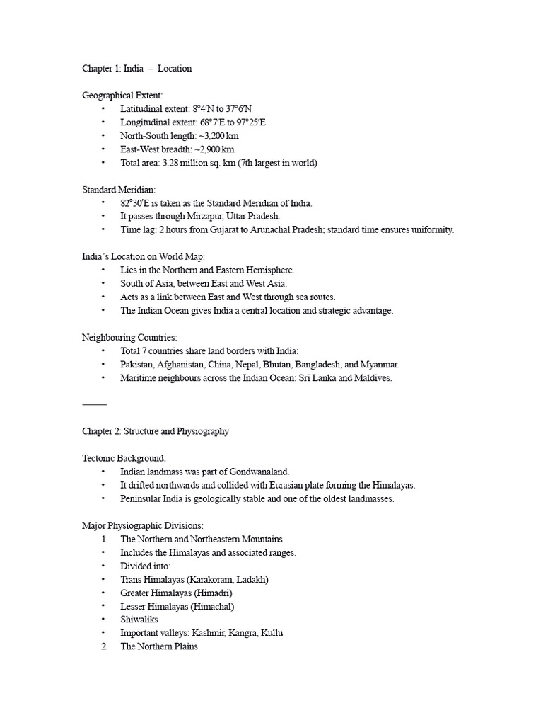 India's Geography and Natural Features | PDF | Himalayas | Earth Sciences