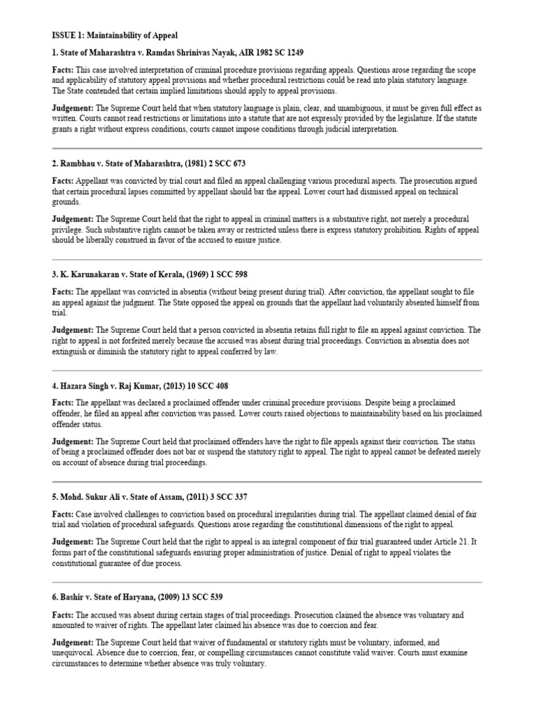 Compendium Appellant | PDF | Appeal | Arrest