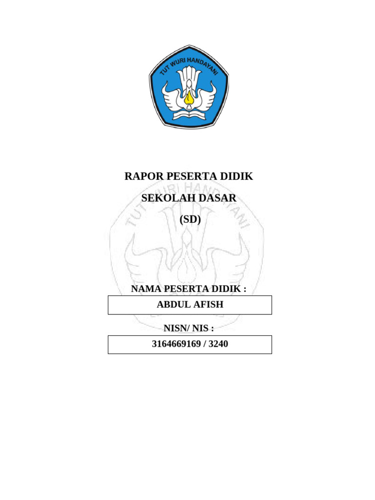 Rapor Hasil Belajar SD 2024/2025 | PDF