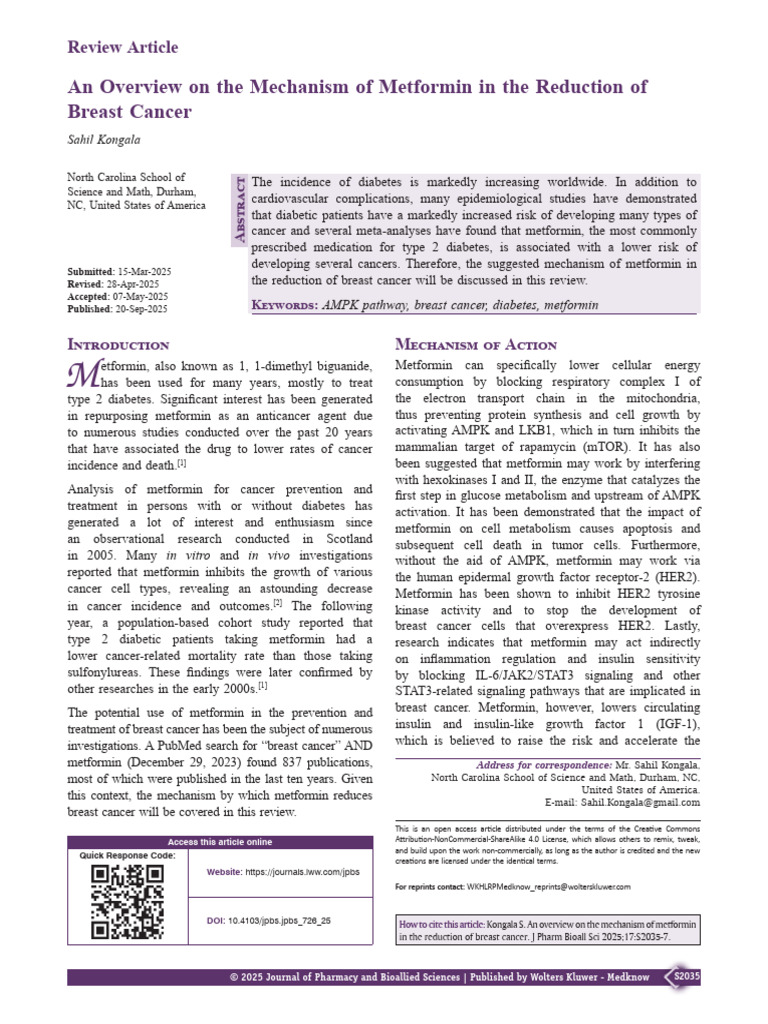 An Overview On The Mechanism of Metformin in The.3 | PDF | Macrophage ...