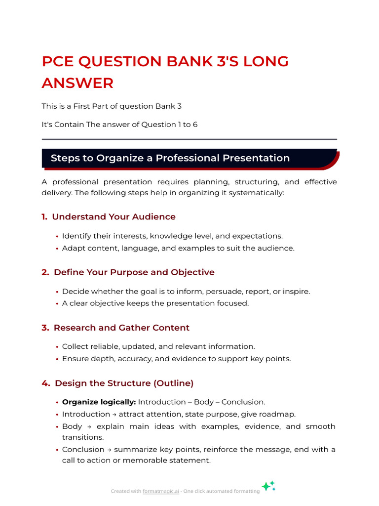 Pce-Question-Bank 3 (PART 1) | PDF | Cognition | Communication