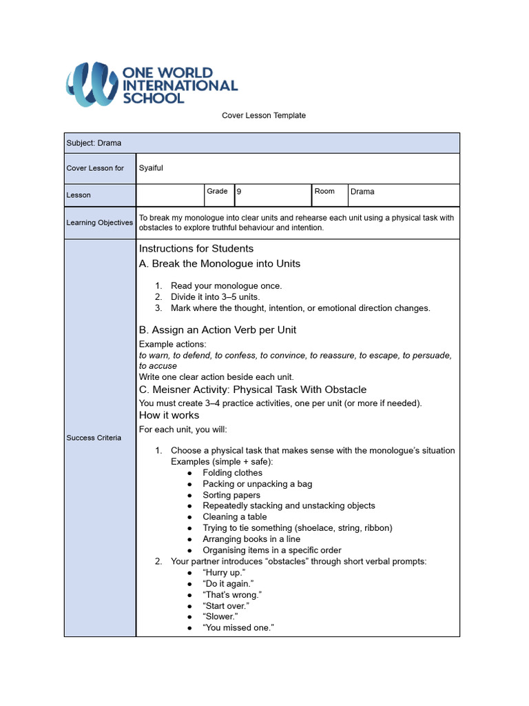 19 Nov G9 Cover Lesson | PDF | Cognition | Psychological Concepts