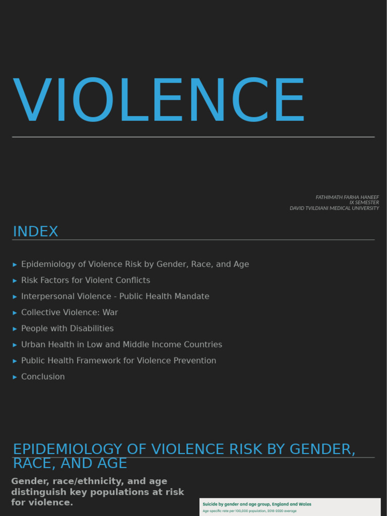 Understanding Violence: Epidemiology & Risks | PDF | Violence | Genocides