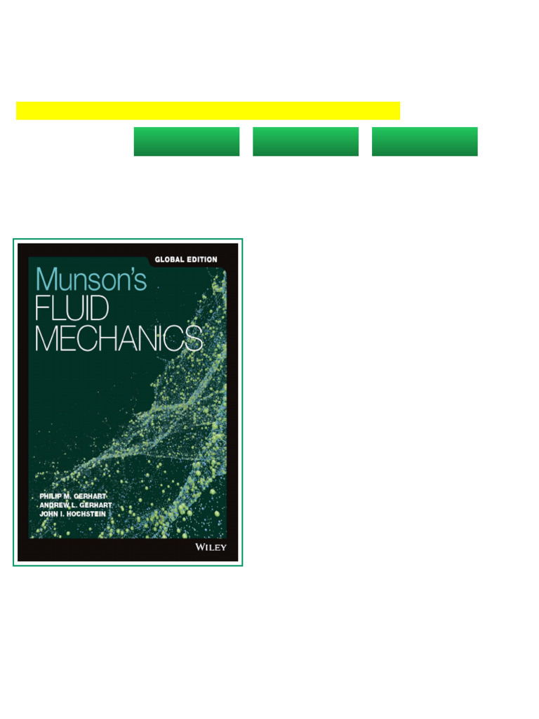 Munson's Fluid Mechanics Philip M. Gerhart Available Full Chapters | PDF