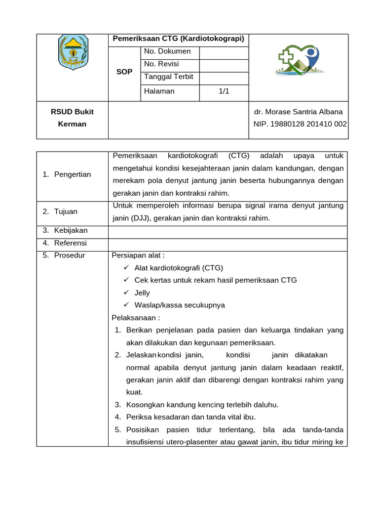 Sop CTG | PDF