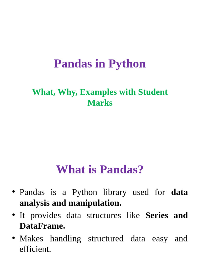 Pandas for Data Analysis in Python | PDF | Information Technology ...