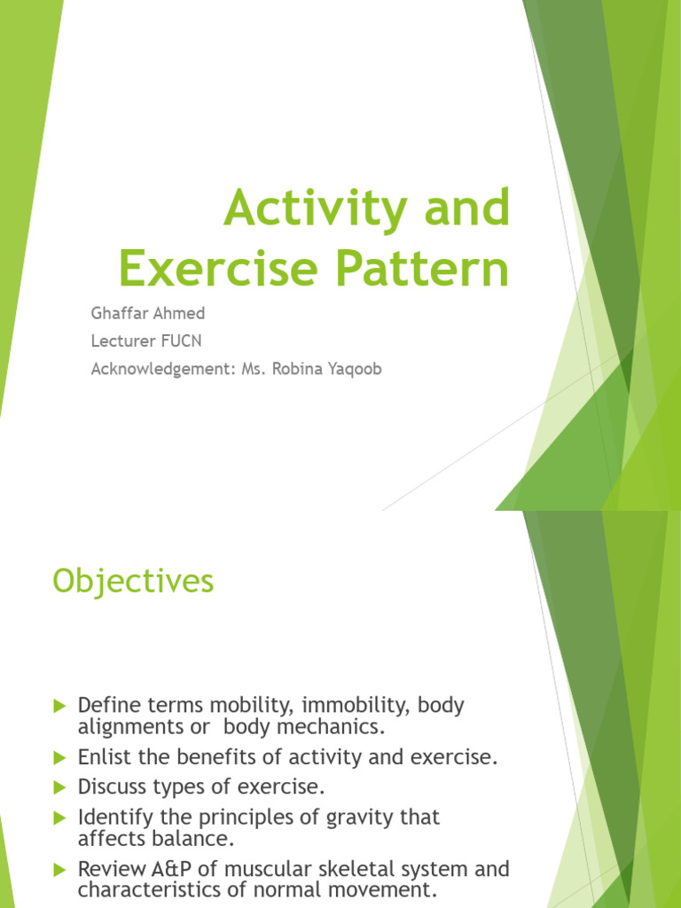 Activity and Exercise Pattern | PDF | Osteoporosis | Skeletal Muscle
