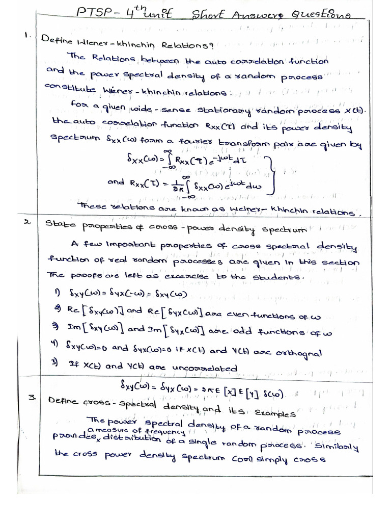 PTSP Unit-4 Shorts Answers | PDF