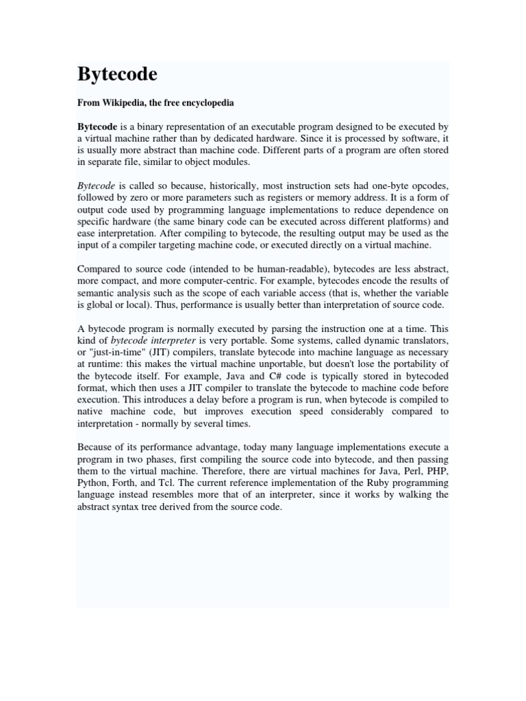 Byte Code | PDF | Computer Programming | Computer Science