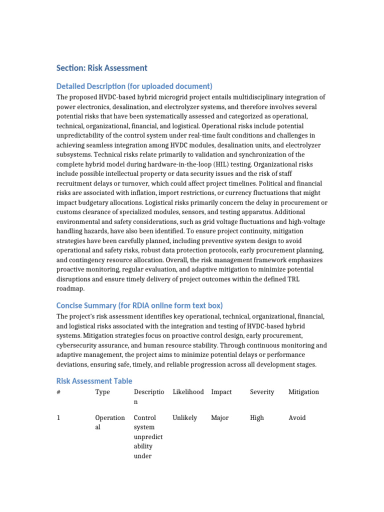 HVDC Hybrid Microgrid Risk Assessment | PDF | Risk | Risk Assessment