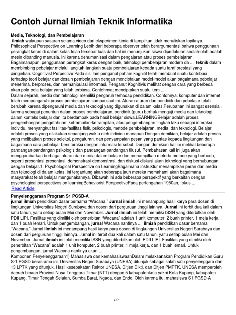 Contoh Jurnal Ilmiah Teknik Informatika