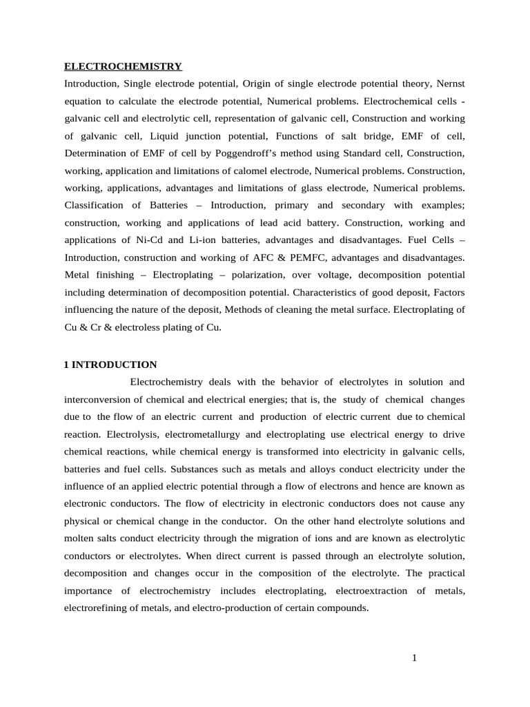 Comprehensive Guide to Electrochemistry | PDF | Electrochemistry | Redox