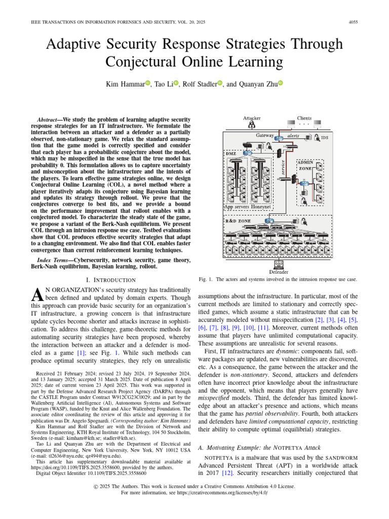 Adaptive Security Response Strategies Through Conjectural Online ...