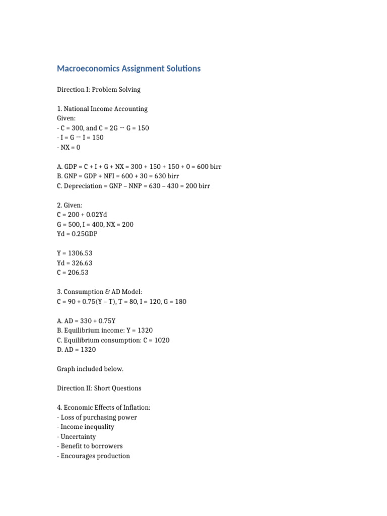 Macroeconomics Assignment Solutions Guide | PDF
