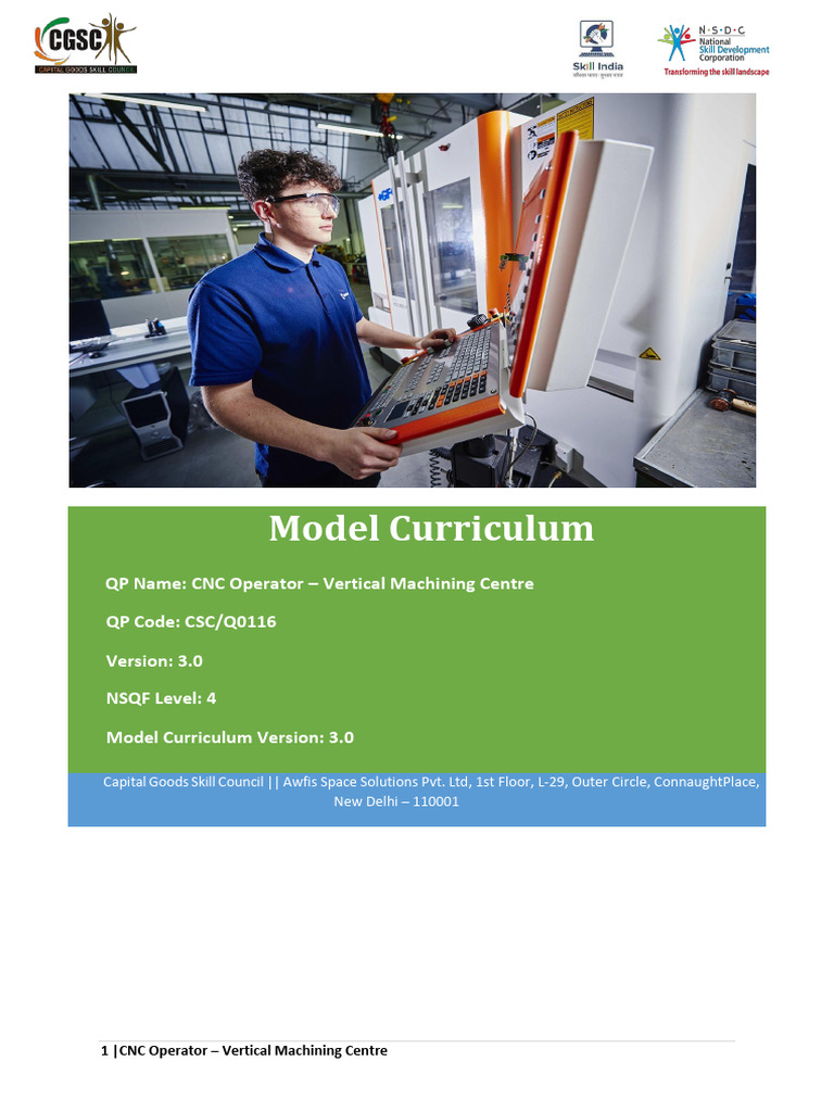 CNC Operator Curriculum for VMC Training | PDF | Occupational Safety ...