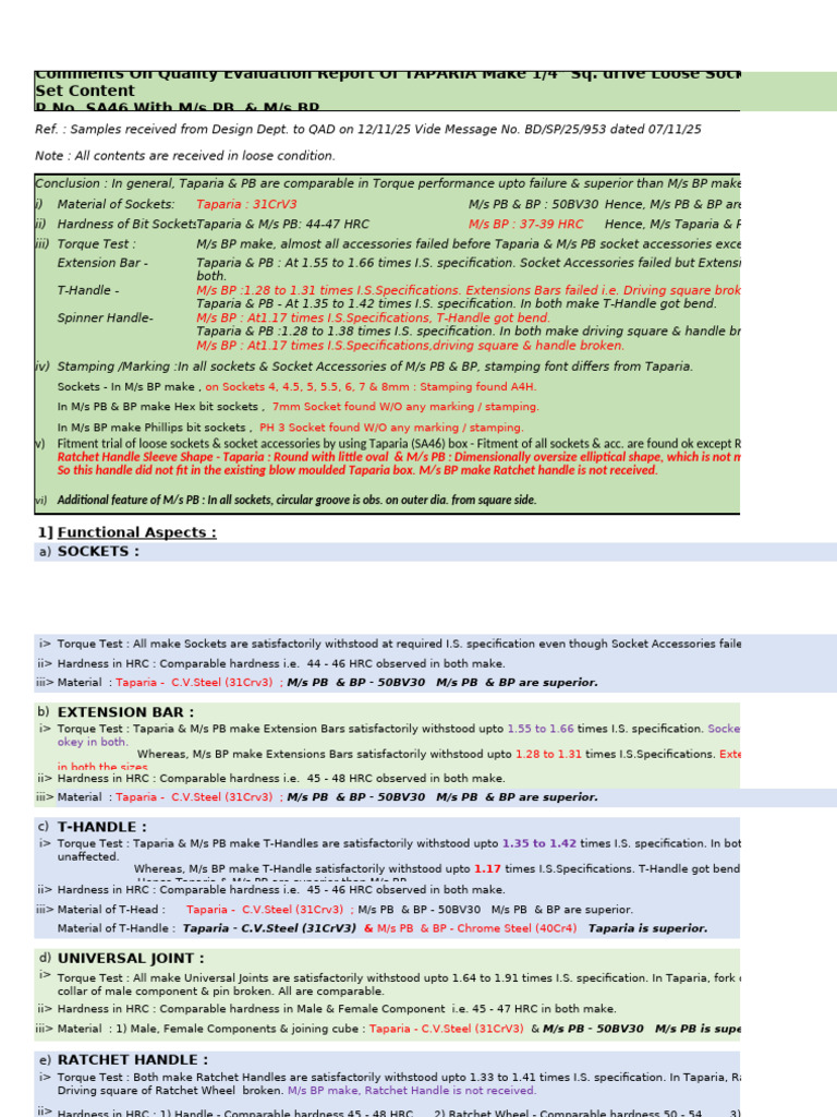 Socket Performance Comparison Report | PDF | Mechanical Engineering ...