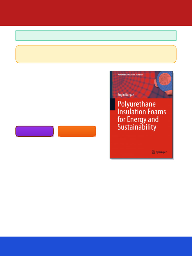 Polyurethane Insulation Foams For Energy and Sustainability Engin ...