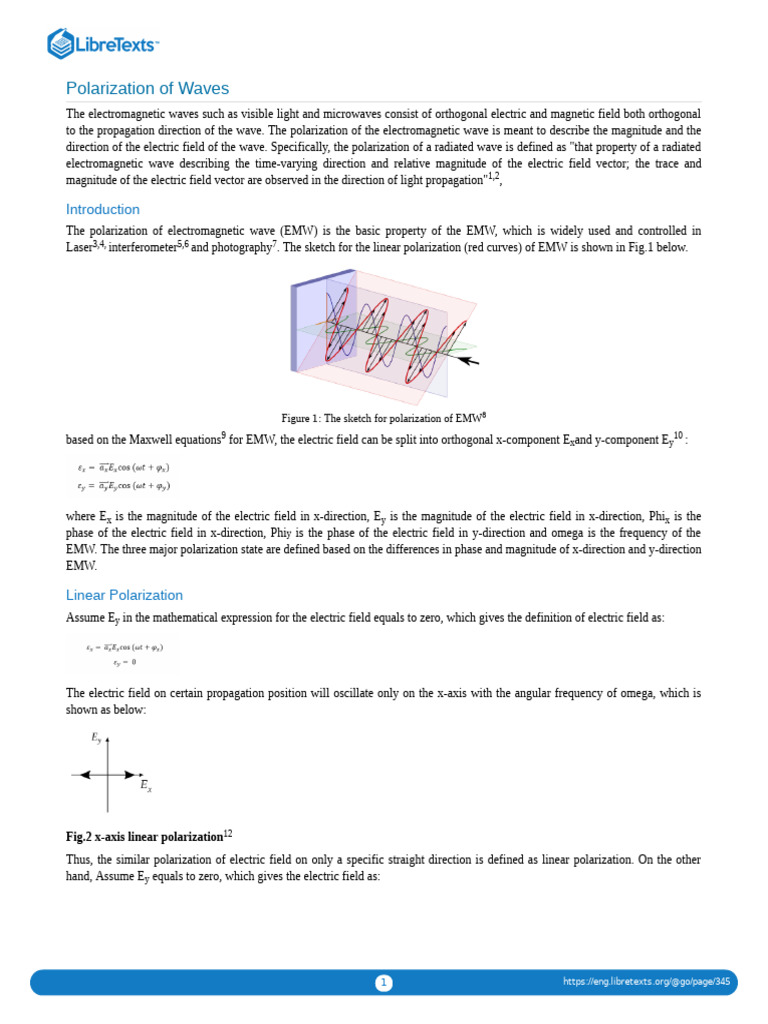 Polarization of Waves | PDF | Polarization (Waves) | Electromagnetic ...