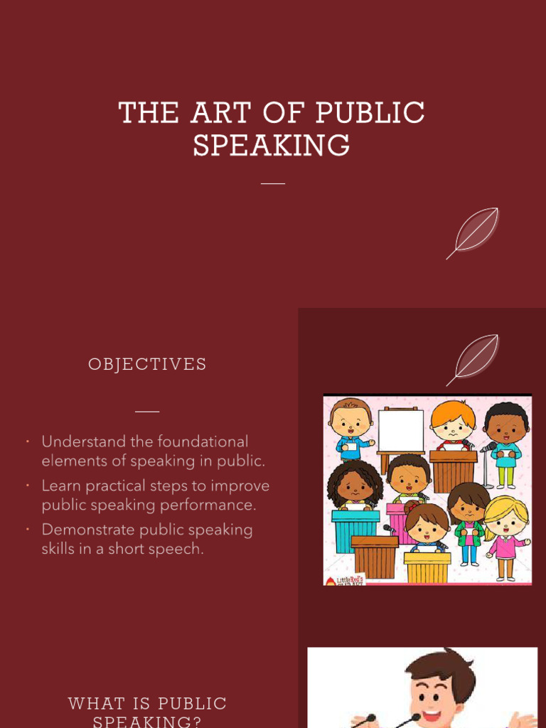 The Art of Public Speaking Without Activity | PDF
