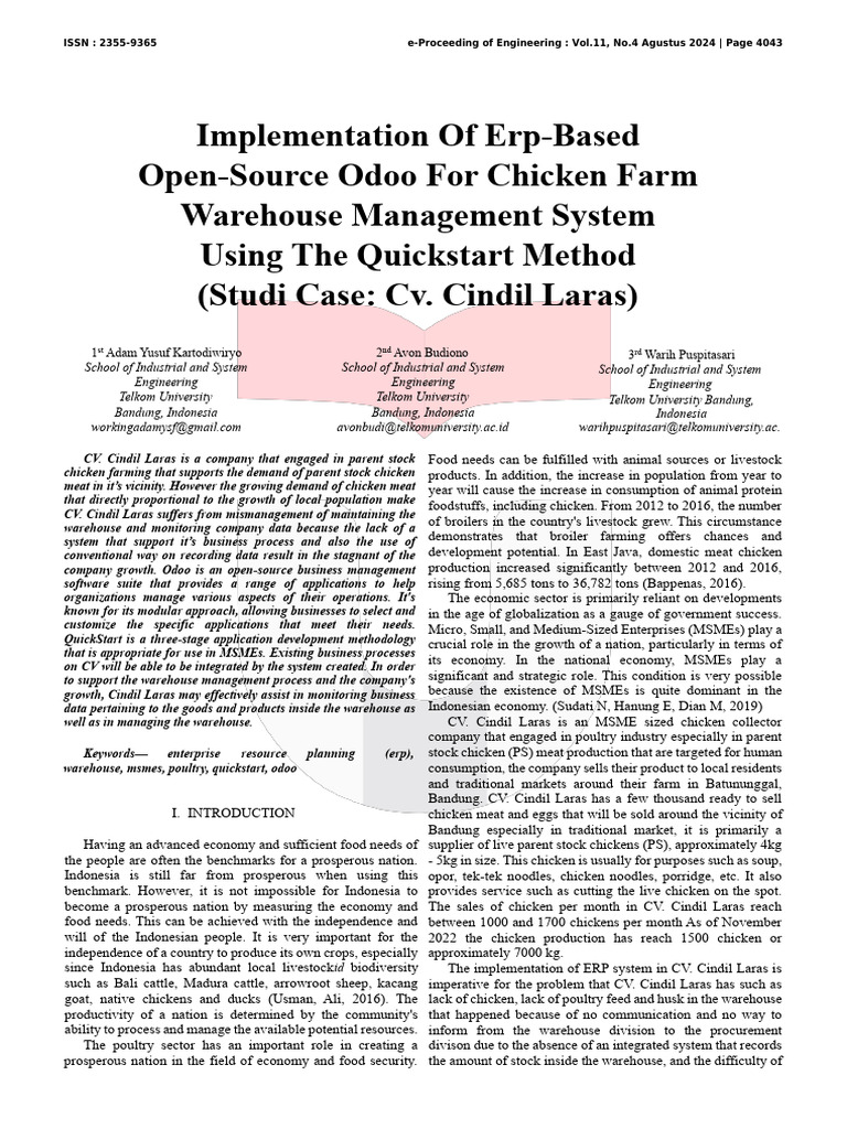 Odoo ERP for Chicken Farm Management | PDF | Enterprise Resource ...