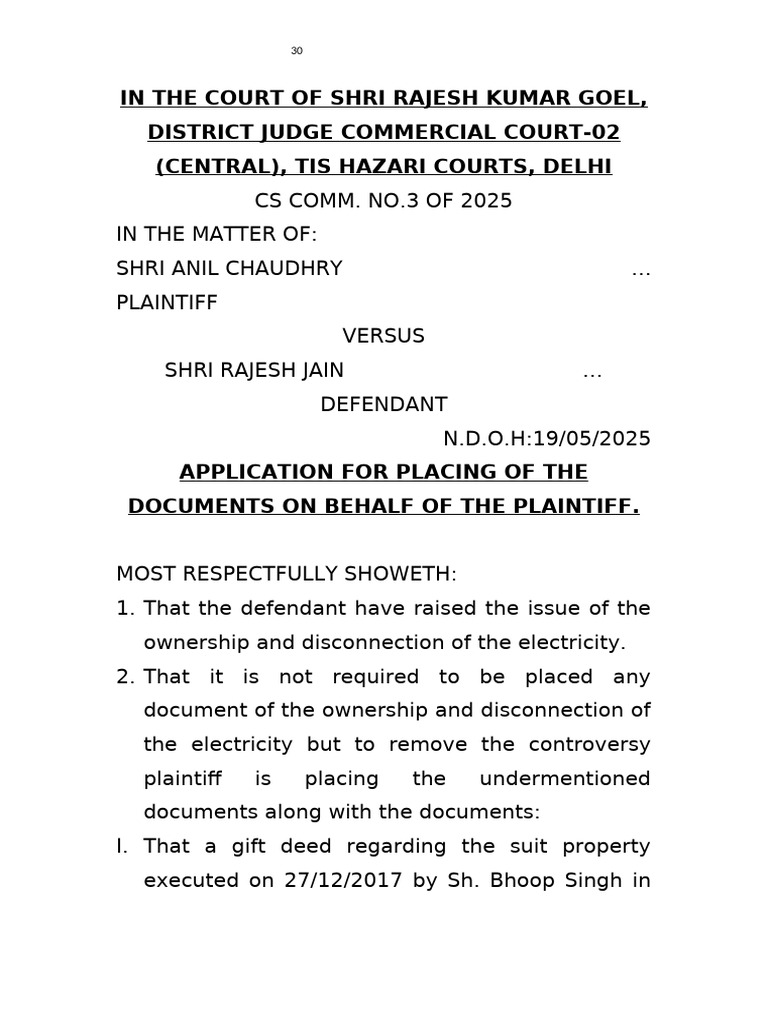 Application to Submit Documents in Court | PDF | Affidavit | Legal ...