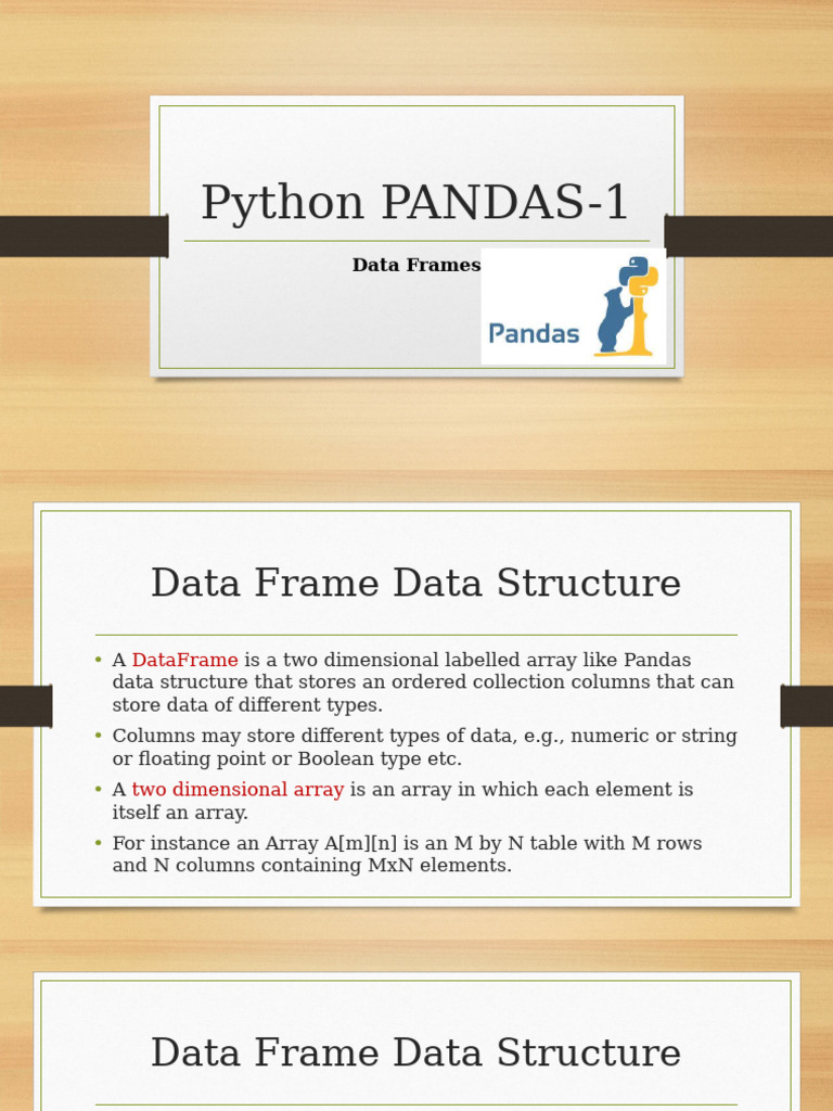 Understanding Python Pandas DataFrames | PDF | Computer Programming ...