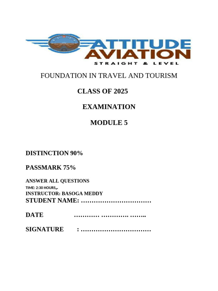 Travel and Tourism Exam Module 5 | PDF | Train | Rolling Stock