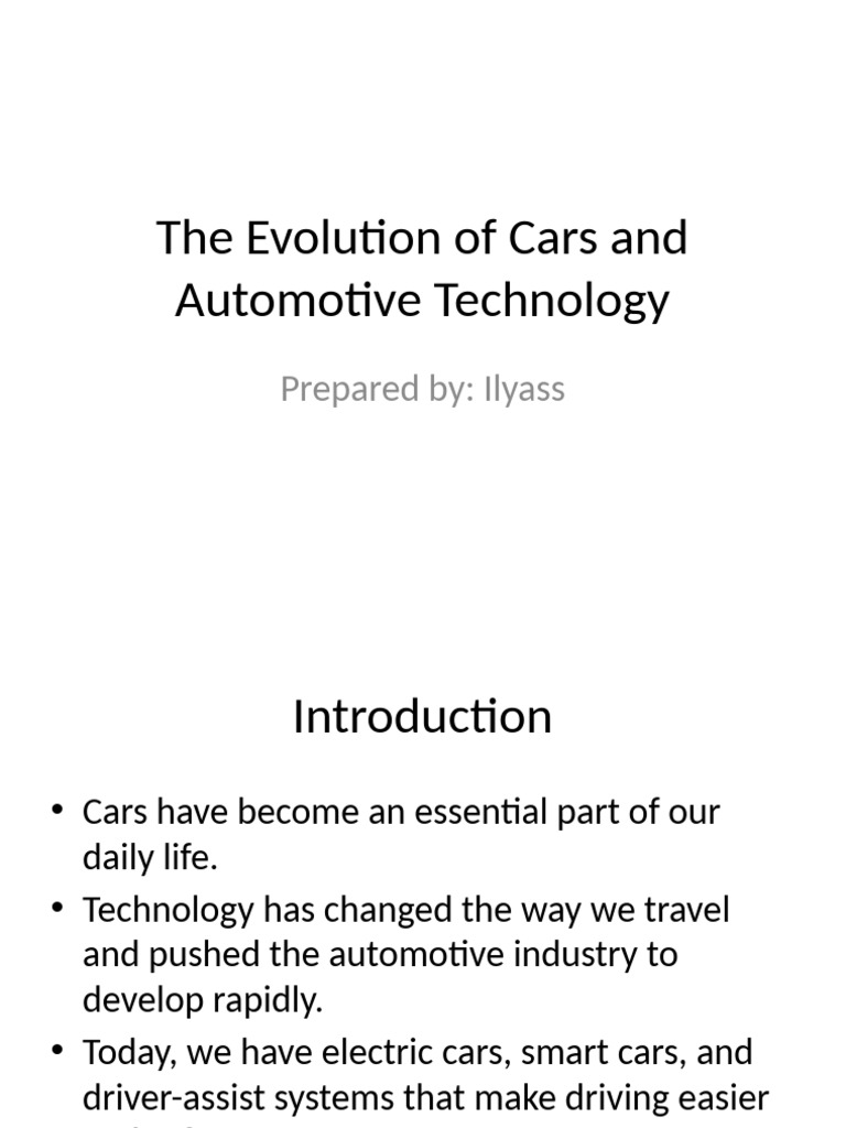 Evolution of Cars and Automotive Tech | PDF