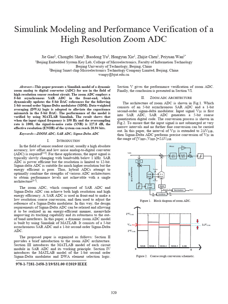 Simulink Modeling and Performance Verification of A High Resolution ...