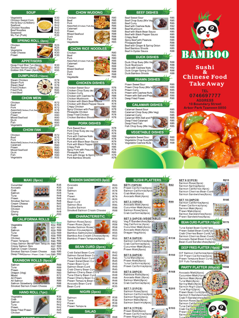 Bamboo Menu | PDF