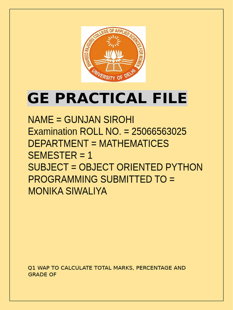 Python Programming Practical Tasks | PDF