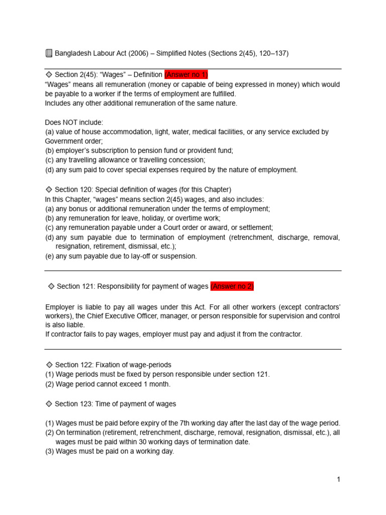 Labour Law Quiz 01 | PDF | Cost Of Living | Employment