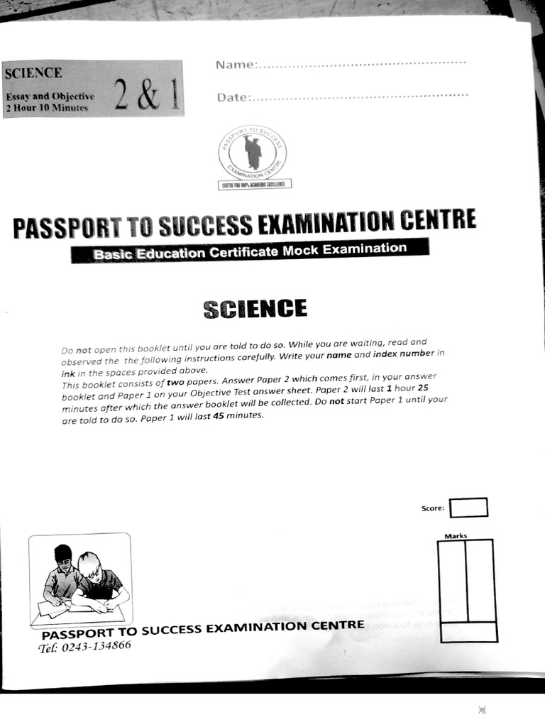Science & Scheme Passport To Sucess March Mock | PDF