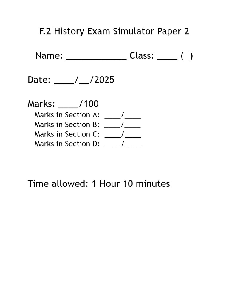 Hist Exam Simulator Paper 2 | PDF