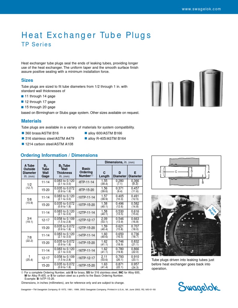 Heat Exchanger Tube Plugs PDF