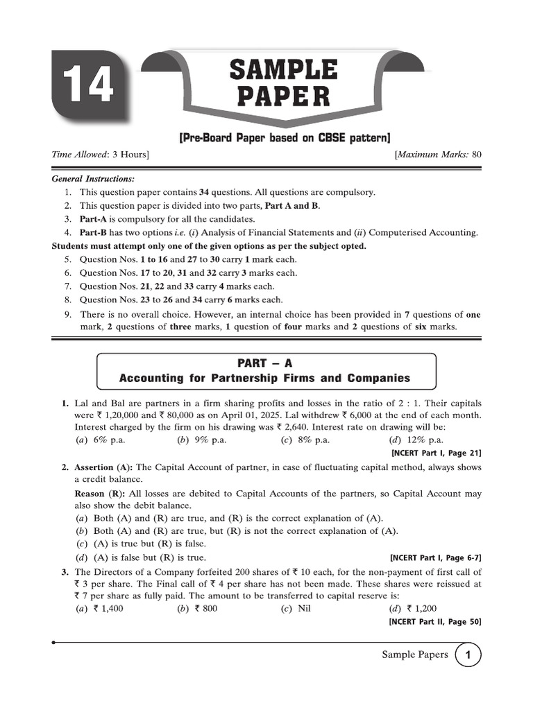 Sample Paper 4 | PDF