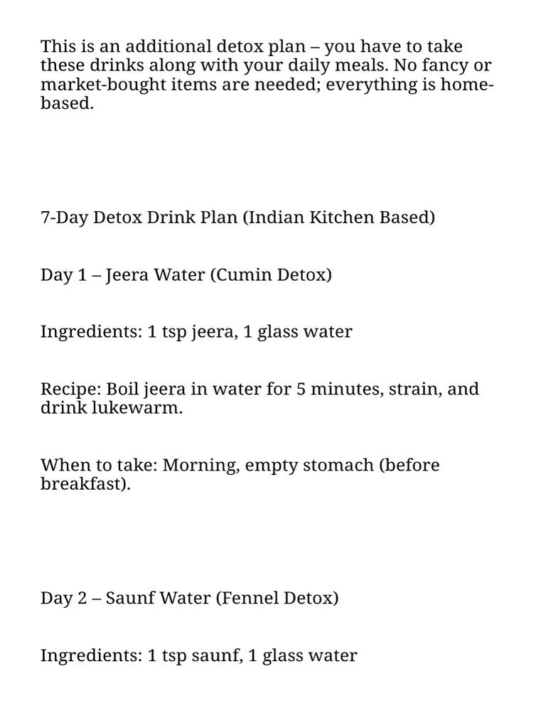 Detox Plan | PDF
