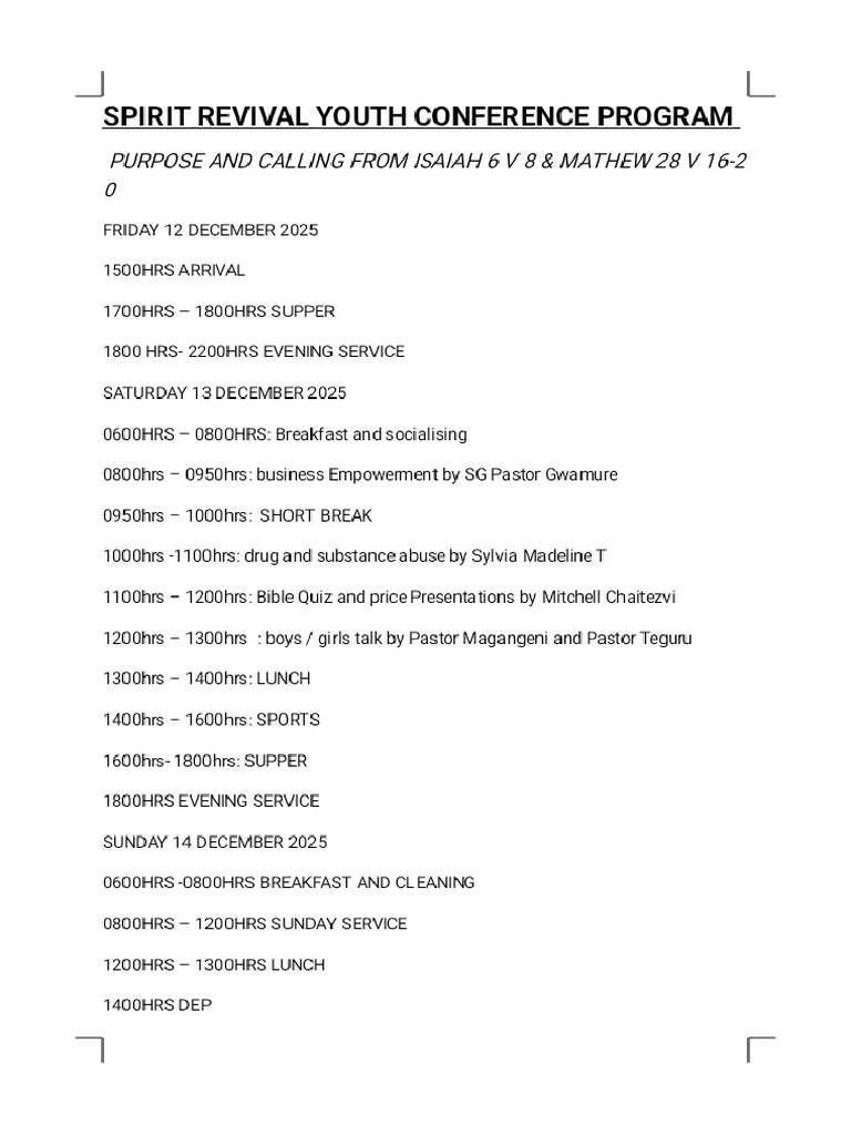 SR Youth Conf Program-1 - Phoenix | PDF